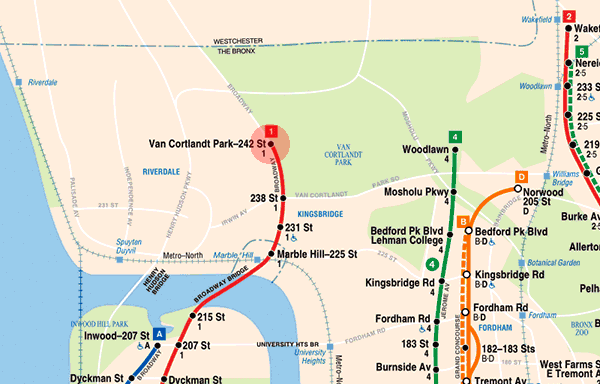 Van Cortlandt Park-242nd Street station map
