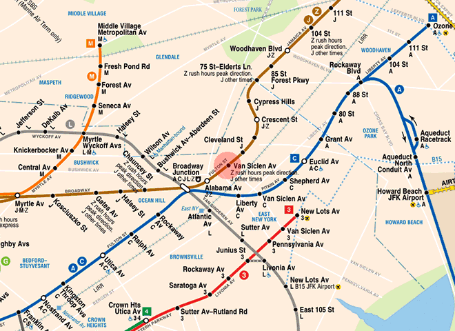 Van Siclen Avenue station map