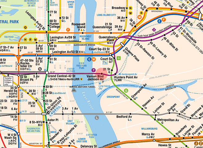 Vernon Boulevard-Jackson Avenue station map