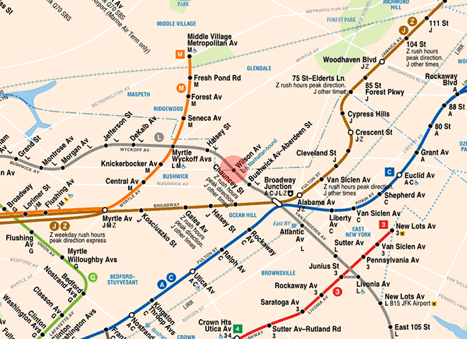 Wilson Avenue station map