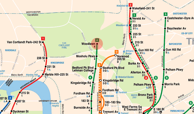 Woodlawn station map