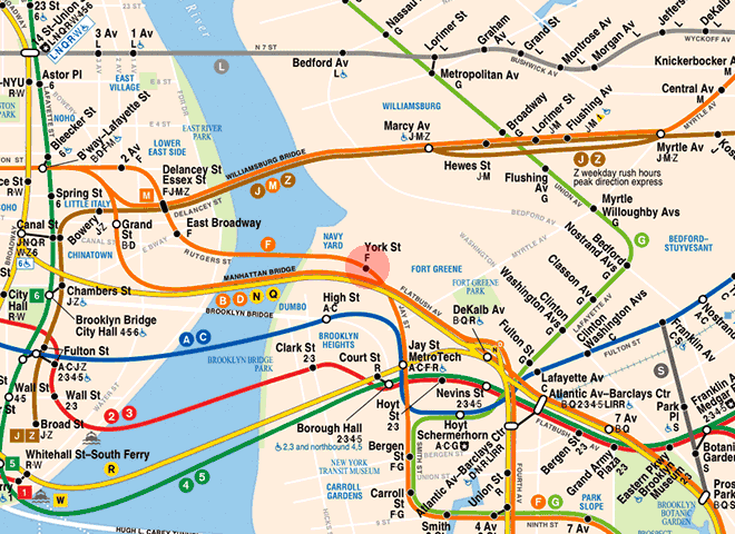 York Street station map