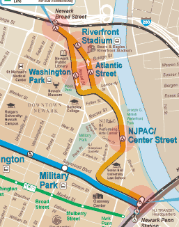 Newark Subway & Light Rail Broad Street Line map