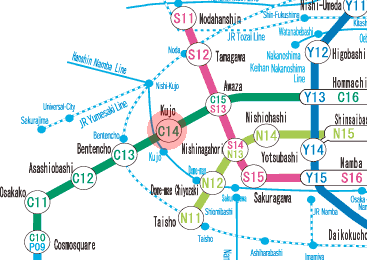 C14 Kujo station map