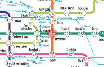 C20 Midoribashi station map