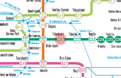 C21 Fukaebashi station map