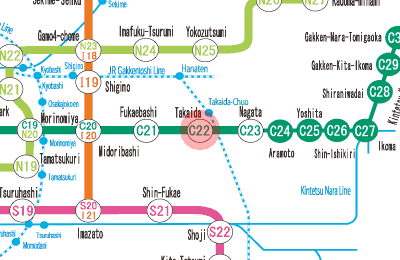 C22 Takaida station map