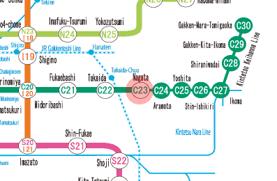 C23 Nagata station map