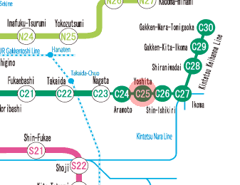 C25 Yoshita station map