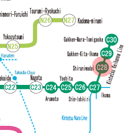 C28 Shiraniwadai station map
