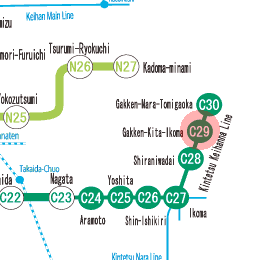 C29 Gakken Kita-Ikoma station map