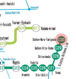 C30 Gakken Nara-Tomigaoka station map