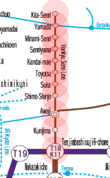 Osaka subway Hankyu Senri Line map