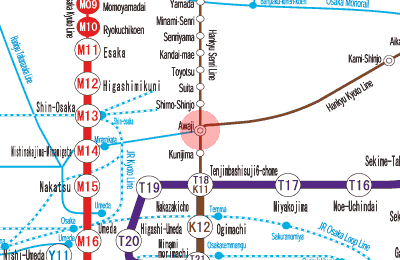 HK-63 Awaji station map