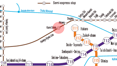 HK-64 Kami-Shinjo station map