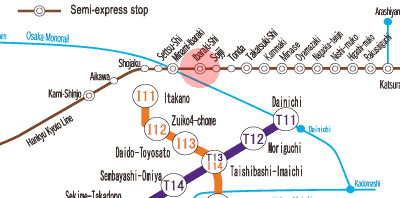 HK-69 Ibaraki-shi station map
