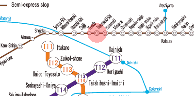 HK-72 Takatsuki-shi station map