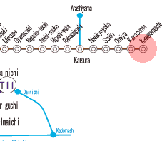 HK-86 Kawaramachi station map