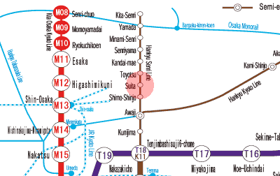HK-89 Suita station map