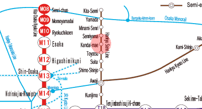 HK-91 Kandai-mae station map