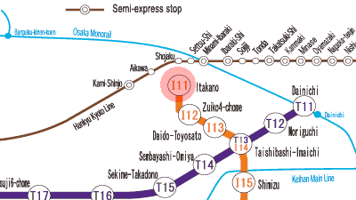 I11 Itakano station map