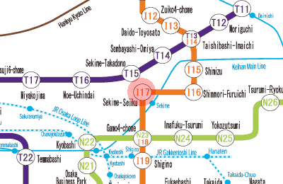 I17 Sekime-Seiiku station map