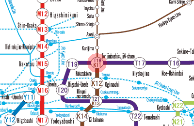 K11 Tenjimbashisuji Roku-chome station map