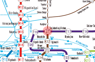 K11 Tenjimbashisuji Rokuchome station map