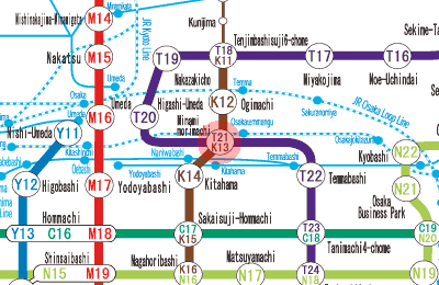 K13 Minami-morimachi station map