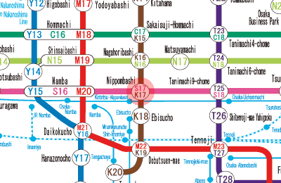 K17 Nippombashi station map