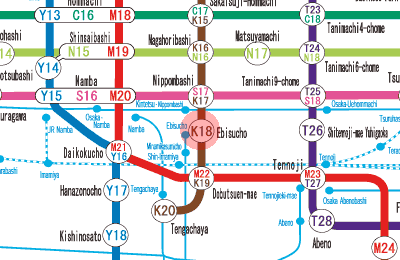 K18 Ebisucho station map