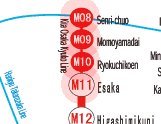 Osaka subway Kitakyu Namboku Line map