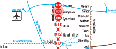M09 Momoyama-dai station map