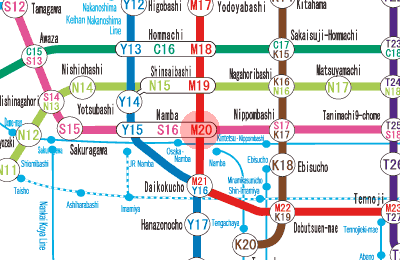 M20 Namba station map