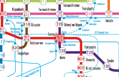 M23 Tennoji station map