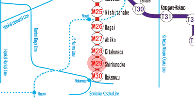 M29 Shin-Kanaoka station map
