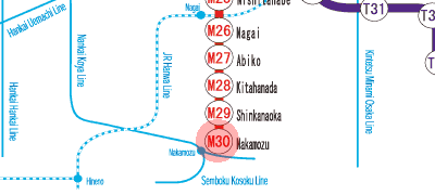M30 Nakamozu station map