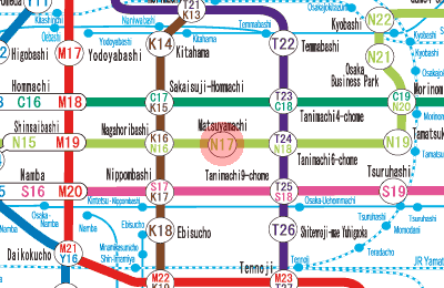 N17 Matsuyamachi station map
