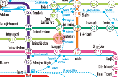 N19 Tamatsukuri station map