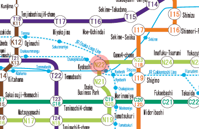 N22 Kyobashi station map