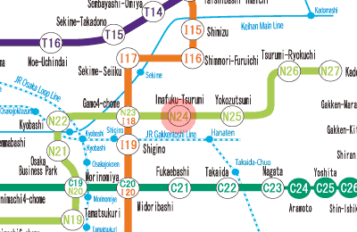 N24 Imafuku-Tsurumi station map