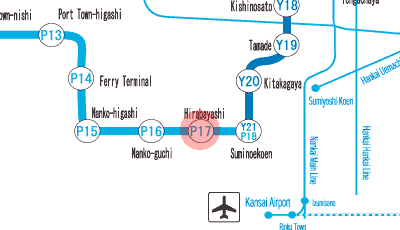 P17 Hirabayashi station map
