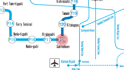 P18 Suminoekoen station map