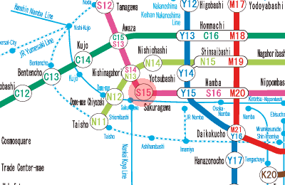 S15 Sakuragawa station map