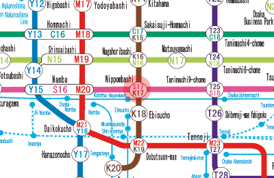 S17 Nippombashi station map