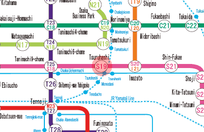 S19 Tsuruhashi station map