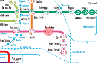 S21 Shin-Fukae station map