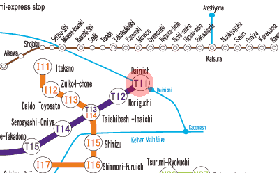 T11 Dainichi station map