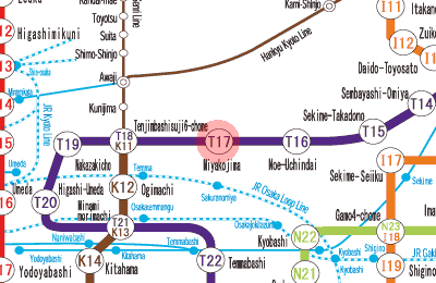T17 Miyakojima station map