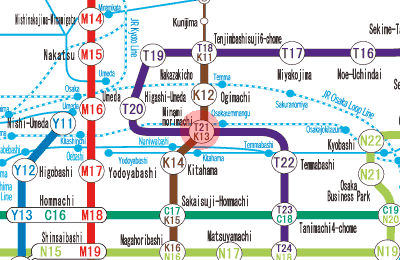 T21 Minami-morimachi station map